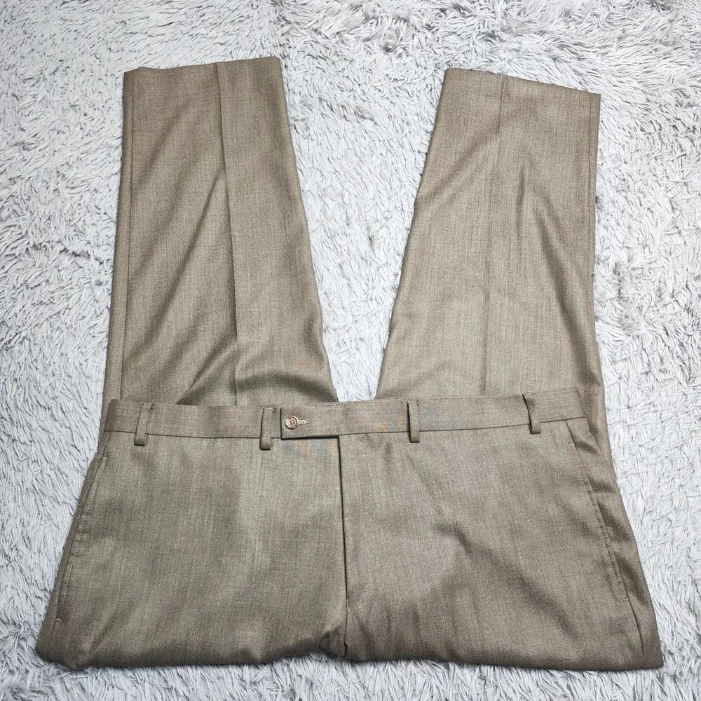 Lauren‎ Ralph Lauren Dress Pants Mens 42x30 Brown Polyester Rayon 42W x 30L